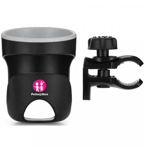 Petite&Mars Handy - Uchwyt na kubek do wózka, Uniwersalny | Black